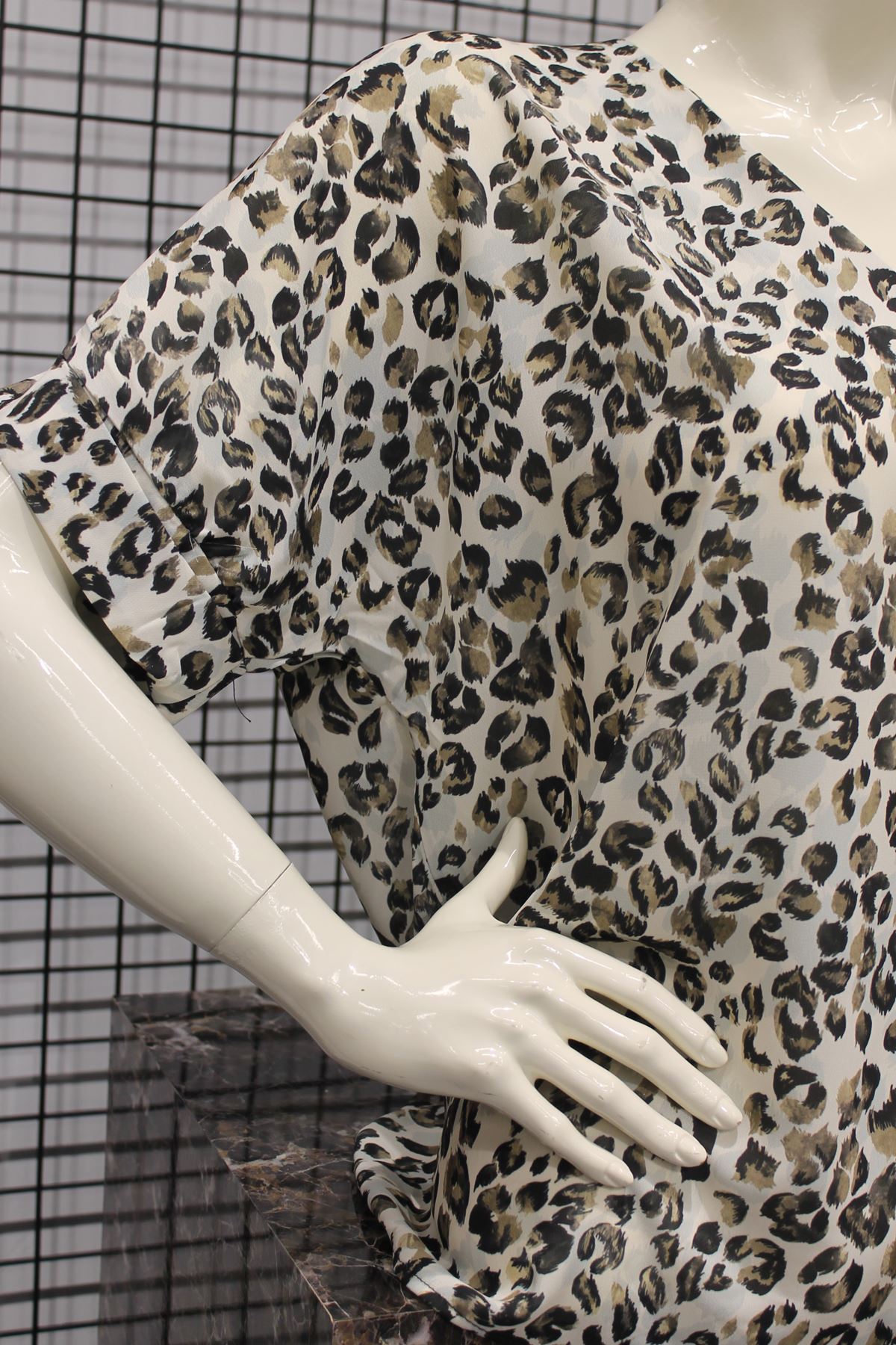 джессика ткань V-образный вырез леопардовая женская блузка - цвет лисичек 