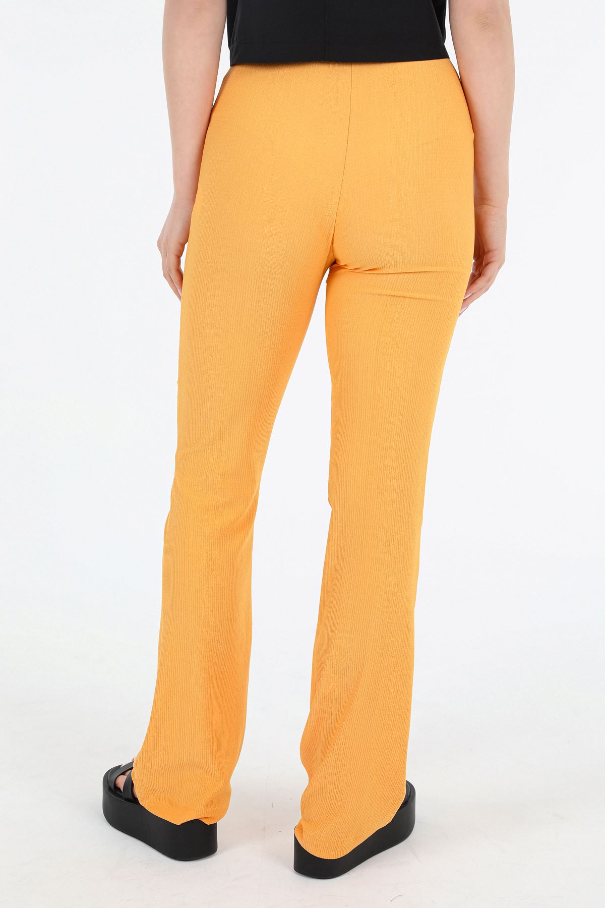 Ocean Mesh Fabric Women Pants-Orange