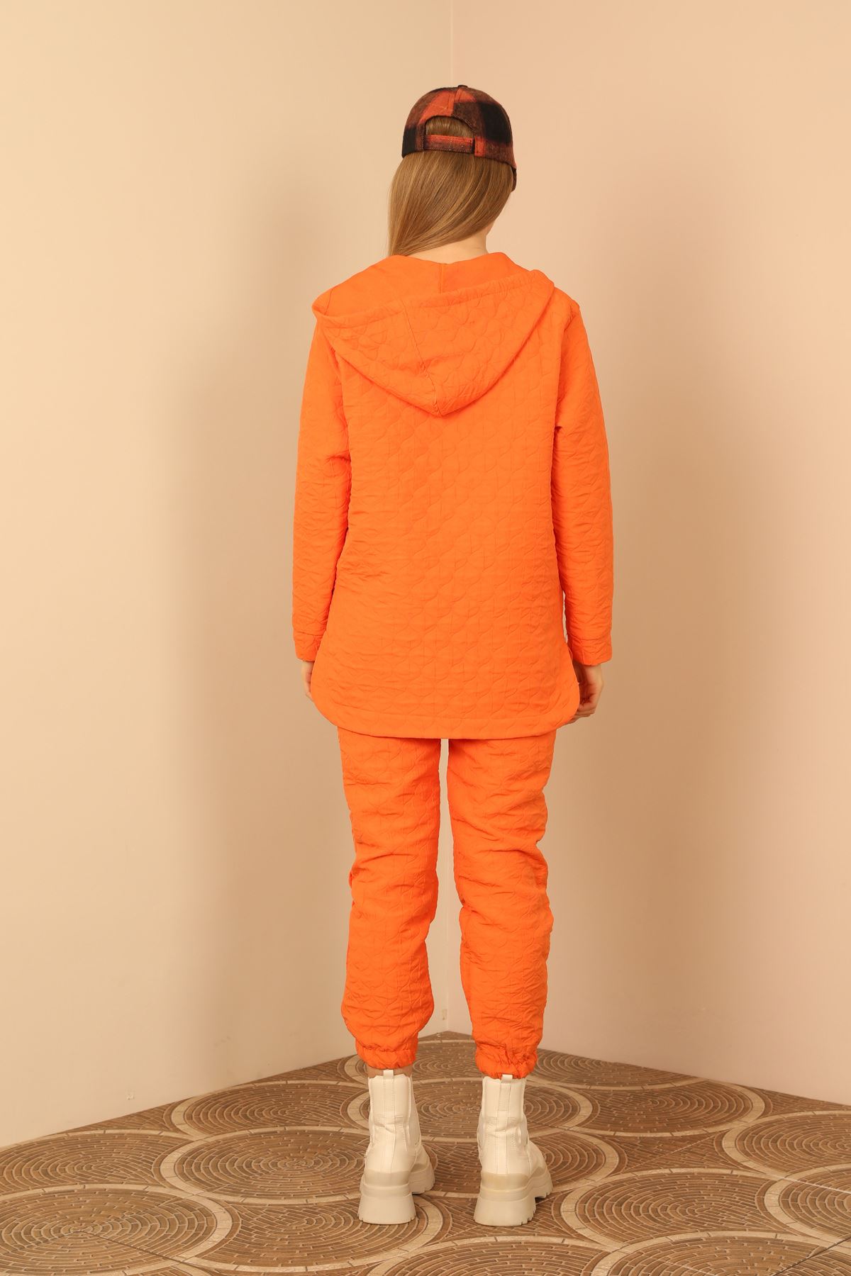 Jakar Fabric Hooded Sets-Orange