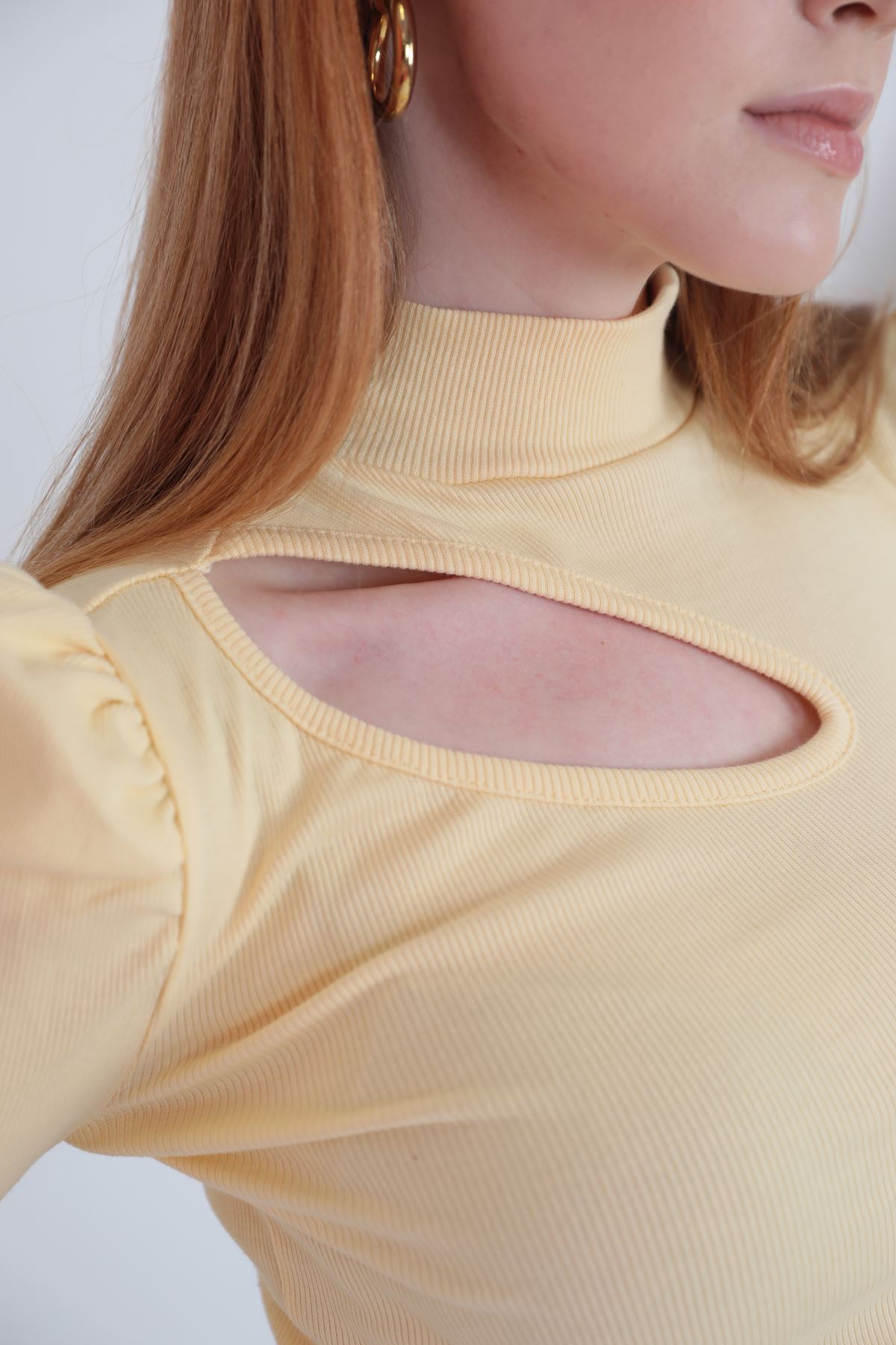 Женская блузка из ткани Camisole с окошком на рукаве арбуза-Желтый