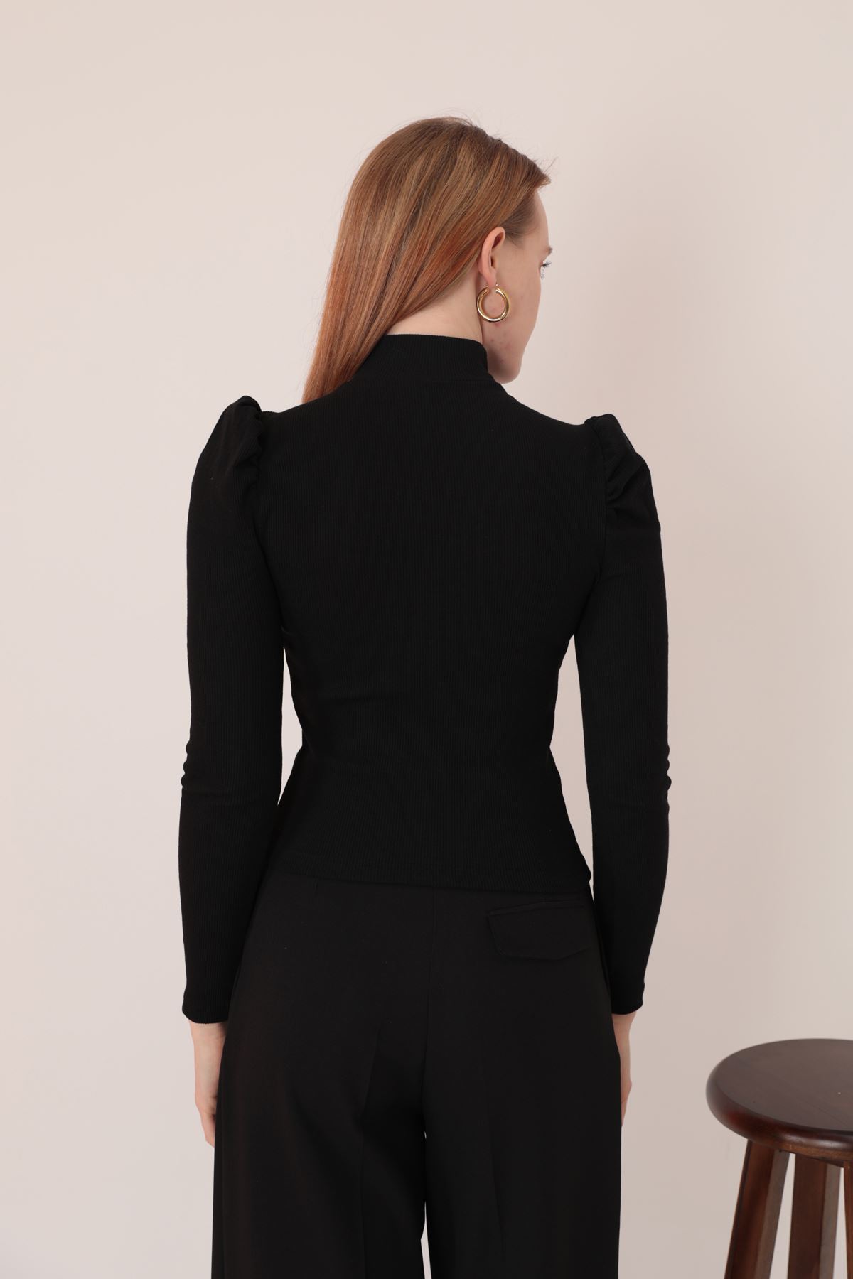 Женская блузка из ткани Camisole с окошком на рукаве арбуза-Чёрный