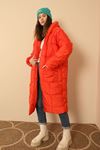 Стеганый ткань длинный рукава оверсайз /женская куртка-Оранжевый