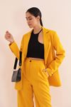 Atlas Fabric Oversize Women's Jacket-Mustard