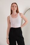 Camisole Fabric Collar Lace Women's Crop-Ecru