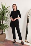 Cress Fabric Frilly Women's Suit-Black