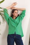Женская рубашка оверсайз из модальной ткани-Зелёный