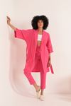 Muslin Fabric Oversize Women's Kimono-Fuchia