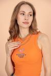 Game Over Embroidered Camisole Women's Blouse-Orange