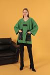Honeycomb Fabric Oversize Women's Sweat-Green