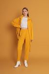 Atlas Fabric Women's Elastic Waist Trousers-Mustard