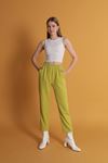 Atlas Fabric Women's Elastic Waist Trousers-Oil Green