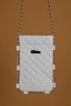 Leather Quilted Snap Fastener Women's Bag-White