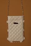 Leather Quilted Snap Fastener Women's Bag-Cream