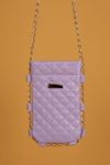 Leather Quilted Snap Fastener Women's Bag-Lilac
