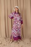 Viscose Fabric Buttoned Women's Dress-Purple