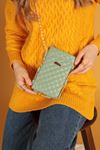 Leather Quilted Snap Fastener Women's Bag-Green
