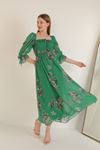 Женское платье из креповой ткани-Зелёный