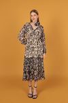 Chiffon Fabric Women's Dress-Beige
