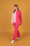 Tricot Fabric Double Colour Women's Suit-Fuchsia