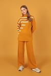 Tricot Fabric Women's Suit-Mustard