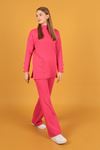 Tricot Fabric Women's Suit-Fuchsia