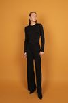 Glitter Knitwear Women's Trousers-Black