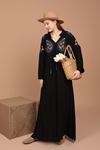 Viscose Fabric Embroidery Women's Dress-Black