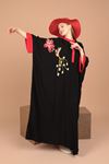 Женское платье с вышивкой из вискозной ткани-Чёрный