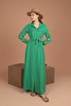 Embroidered Women's Dress-Green
