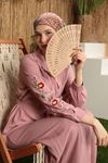Embroidered Women's Dress-Light Pink