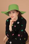 Соломенная женская шляпа-Зелёный