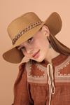 Шляпа с деталями из соломенной цепочки-Светло коричневый