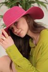 قبعة القش النسائية-فوشي