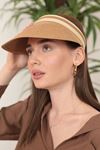 Straw Women's Visor Hat-Light Brown