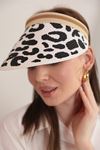 Straw Leopard Vizor Hat-White