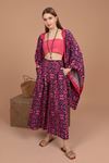 Комплект женского кимоно из вискозной ткани-фуксия