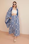 Комплект женского кимоно из вискозной ткани-Сакс