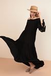 فستان نسائي قماش فيسكوز-أسود
