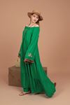 Платье женское из вискозной ткани-зеленое