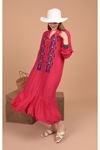فستان نسائي قماش فيسكوز-فوشيا