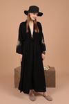 Viscose Fabric Women's Kimono-Black