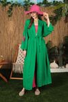 Вискозная ткань женское кимоно-зеленое
