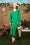Viscose Fabric Women's Dress-Green