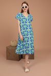 Viscose Fabric Ethnic Pattern Dress-Royal