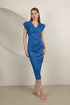 Женское платье в горошек из креповой ткани-Sax