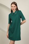 Женское платье из ткани Atlas - Изумрудно-зеленый