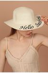 Женская шляпа с соломенной вышивкой Hello Sunshine-Молочный