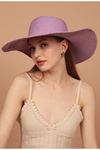 Straw Beach Please Lettered Women's Hat-Lilac