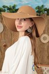 Женская шляпа с соломенной ракушкой-Светло коричневый