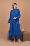 فستان نسائي قماش فيسكوز-ازرق شامي 